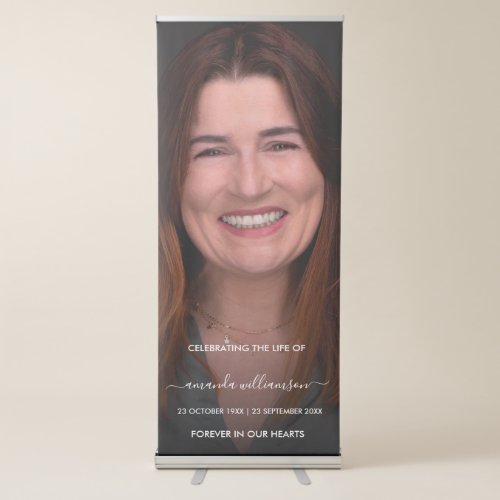 Modern Funeral Memorial Photo Celebration of Life  Retractable Banner