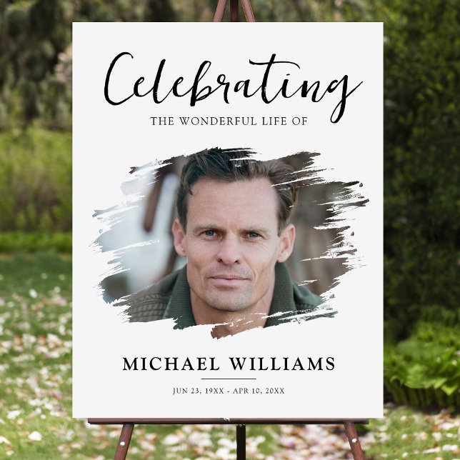 Modern Funeral Memorial Photo Foam Board (Creator Uploaded)