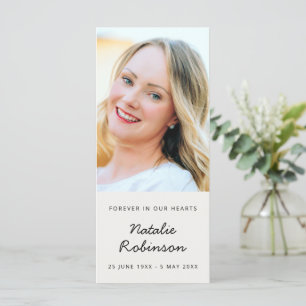 Modern Funeral   Memorial Photo Poem Favor Card