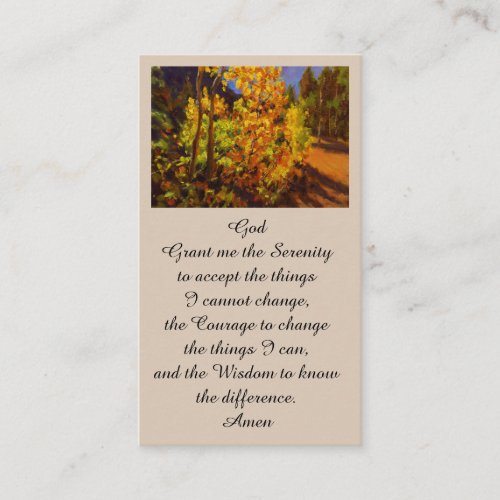 Modern Funeral Memorial Serenity Prayer Card