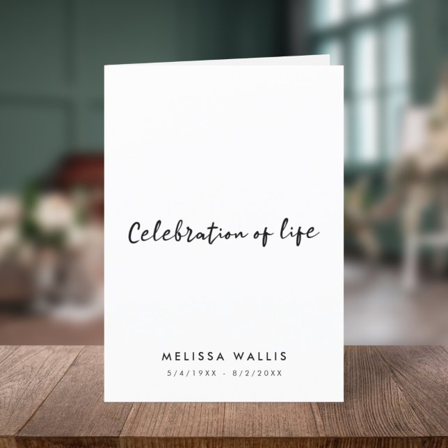 Modern Funeral Order of Service Celebration Folded Program (Creator Uploaded)