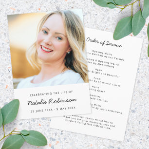 Modern Funeral Order of Service Life Celebration Program