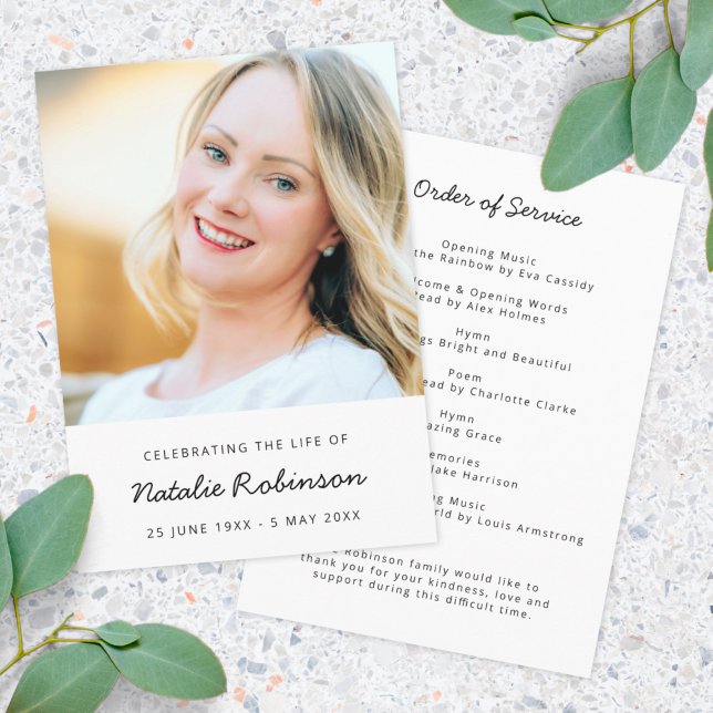 Modern Funeral | Order of Service Life Celebration Program (Creator Uploaded)