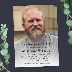 Modern Funeral photo Celebration of Life Invitation