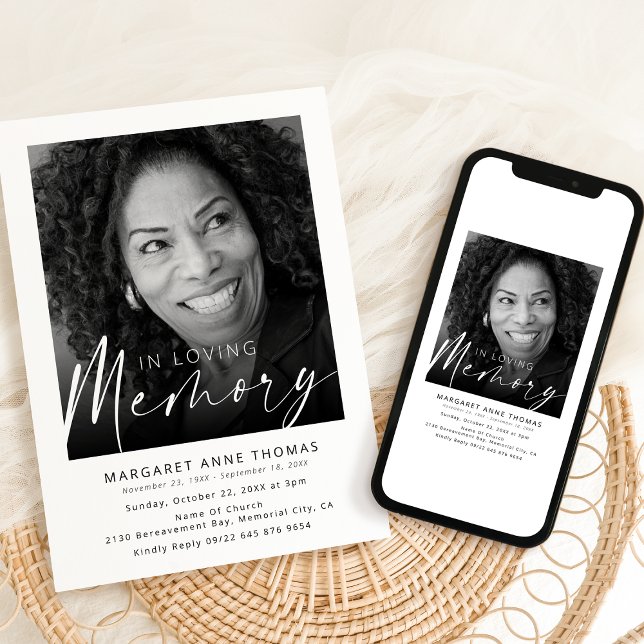 Modern Funeral Photo Celebration Of Life Invitation (Creator Uploaded)