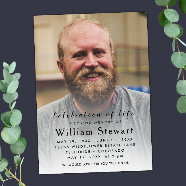 Modern Funeral photo | Celebration of Life Invitation (Creator Uploaded)