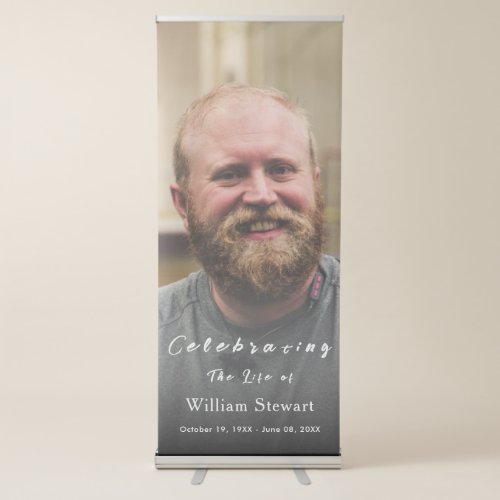 Modern Funeral photo  Celebration of Life Retractable Banner