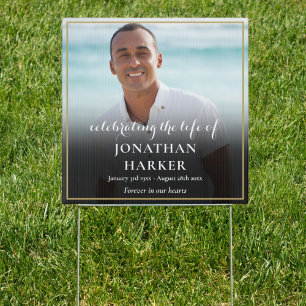 Modern Funeral Photo Celebration of Life Sign