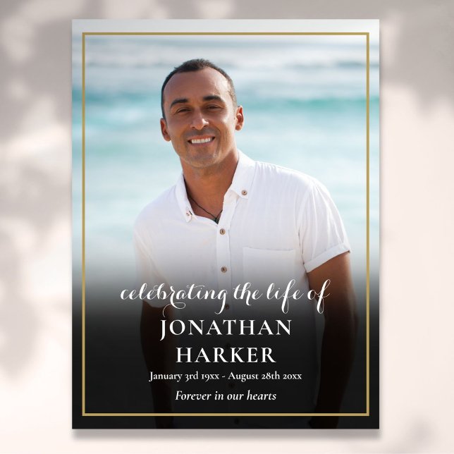 Modern Funeral Photo Celebration of Life Sign (Modern Funeral Photo Celebration of Life Sign)