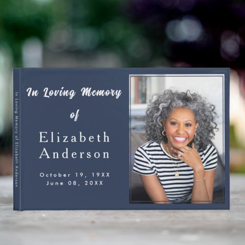 Modern Funeral photo  In Loving Memory Minimalist Guest Book