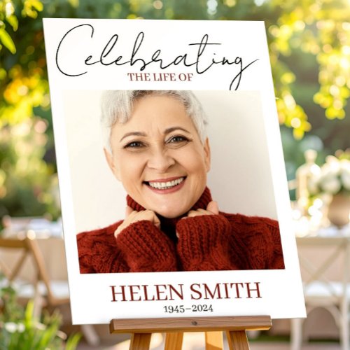 Modern Funeral Photo Memorial, Celebration of Life