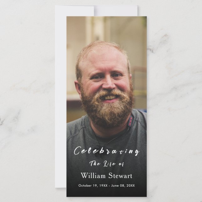 Modern Funeral photo | Memorial Prayer Card (Front)