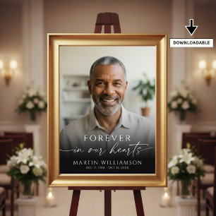 Modern Funeral Photo Script Welcome Sign