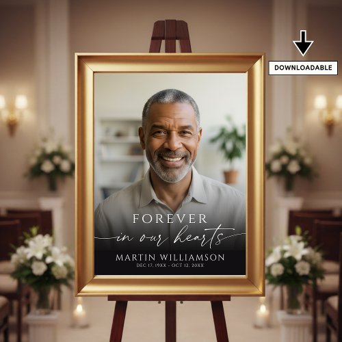 Modern Funeral Photo Script Welcome Sign