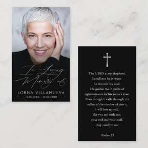 Modern Funeral Photo Sympathy Memorial Prayer Card