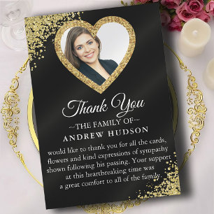 Modern Funeral Photo Thank You Card