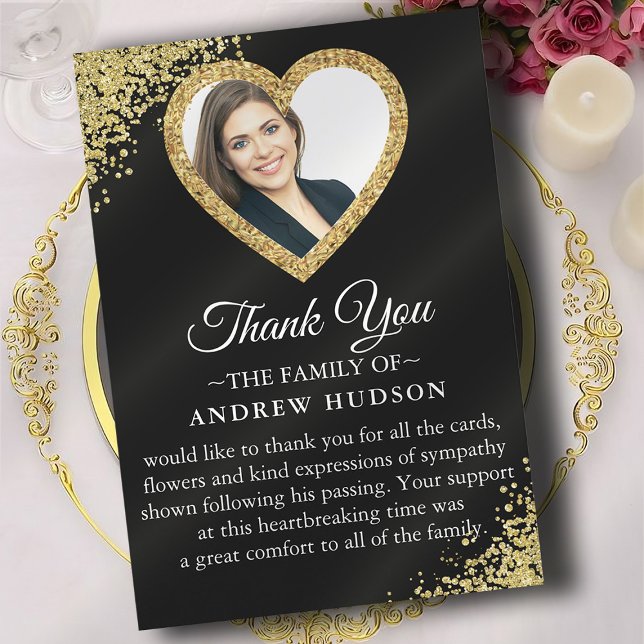 Modern Funeral Photo Thank You Card (Creator Uploaded)