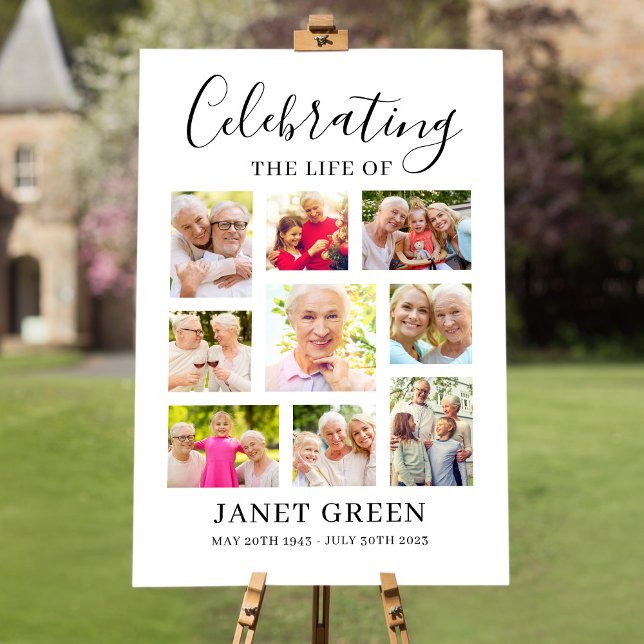 Modern Funeral Poster for Women (Funeral Welcome Sign to display at the Funeral )