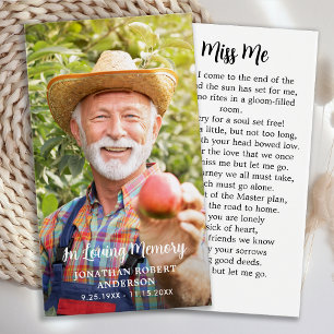 Modern Funeral Simple Photo Memorial Prayer Cards