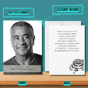 Modern Funeral Sympathy Thank You Card