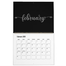 Modern Funky Black and White Calendar