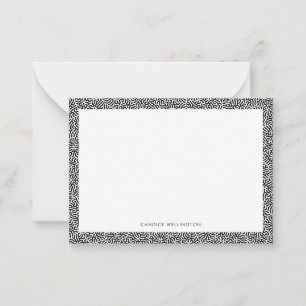 Modern Funky Black White Abstract Geometric Note Card