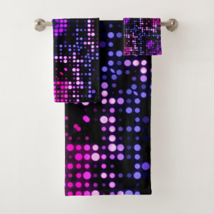 Modern Funky Colorful Polka Dots Pattern Bath Towel Set