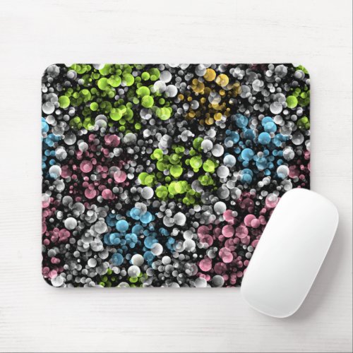 Modern Funky Colorful Retro Polka Dots Pattern Mouse Pad