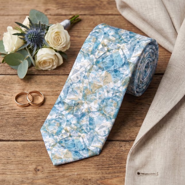 Modern Funky Cool Retro Polygon Mosaic Pattern Neck Tie (Creator Uploaded)