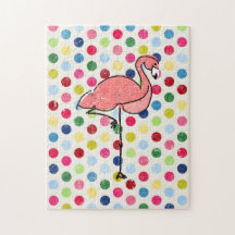 Modern Funky Flamingo Polka Dots