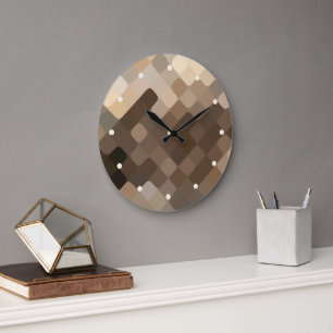 Modern Funky Mosaic Art Pattern Wall Clock