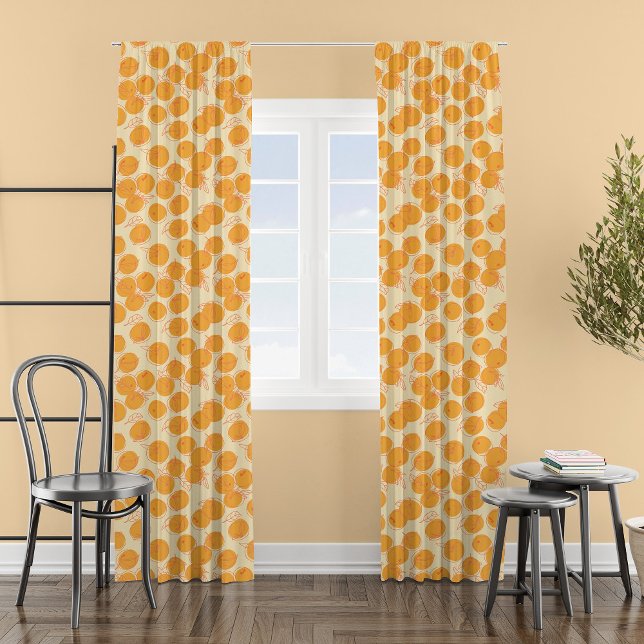 Modern Funky Oranges Pattern Kitchen Dining Blackout Curtains (Creator Uploaded)