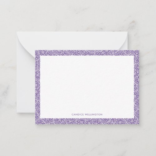 Modern Funky Purple Abstract Geometric Note Card