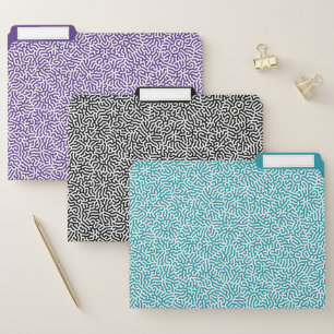 Modern Funky Purple Turquoise Black Geometric  File Folder