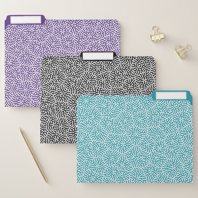 Modern Funky Purple Turquoise Black Geometric  File Folder (Set)