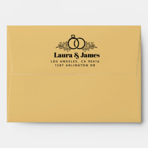 Modern funky retro colorful wedding Envelope