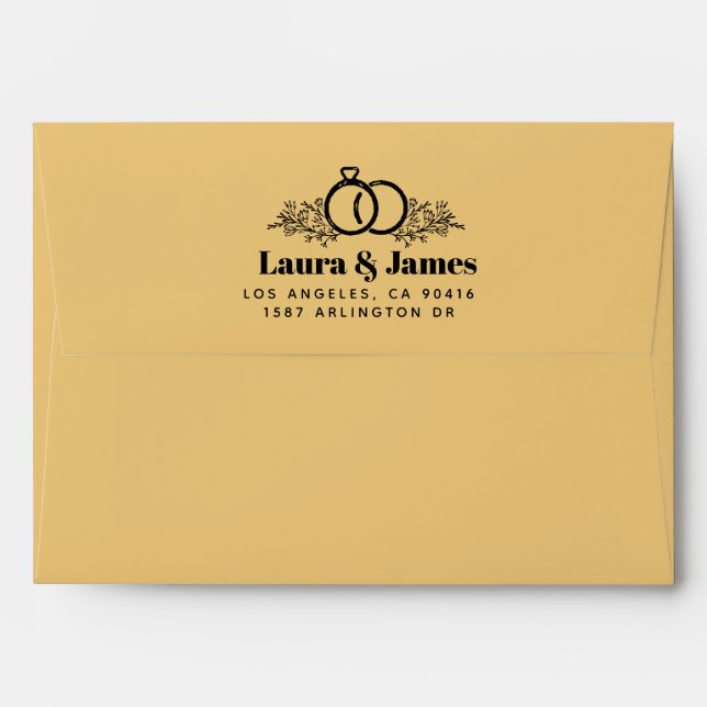 Modern funky retro colorful wedding Envelope (Back (Top Flap))