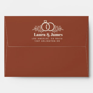 Modern funky retro colorful wedding Envelope