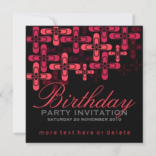 Modern Funky Stylish Party Birthday Invitations