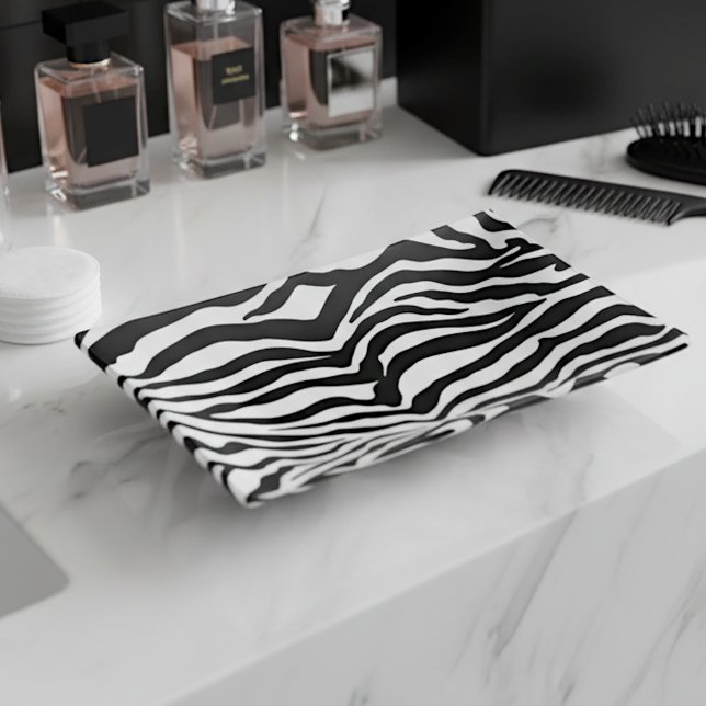 Modern Funky Zebra Stripes Pattern Trinket Tray (Creator Uploaded)