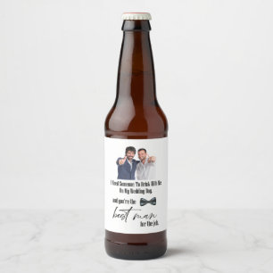 Modern Funny Best Man Proposal Beer Bottle Label