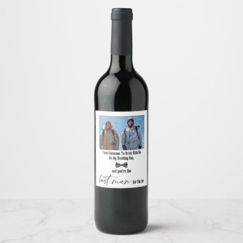 Modern Funny Best Man Proposal  Wine Label
