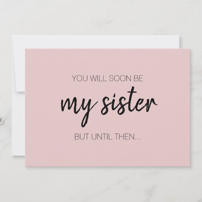 Modern Funny Blush Pink Bridesmaid Maid of Honor Invitation (Front)