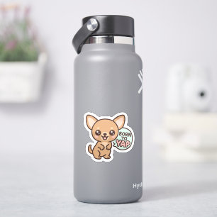 Modern Funny Born To Yap Little Kitty Sticker