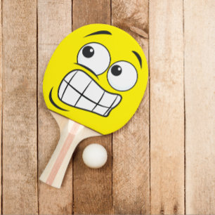 Modern Funny Cartoon Face Oops Emotion Ping Pong Paddle