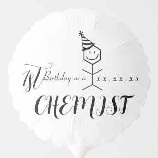 Modern Funny Chemist Pharmacist Birthday Chemistry Balloon