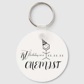 Modern Funny Chemist Pharmacist Birthday Chemistry Keychain