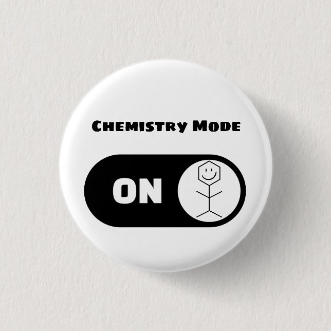 Modern Funny Chemist Pharmacist Chemistry Button (Front)