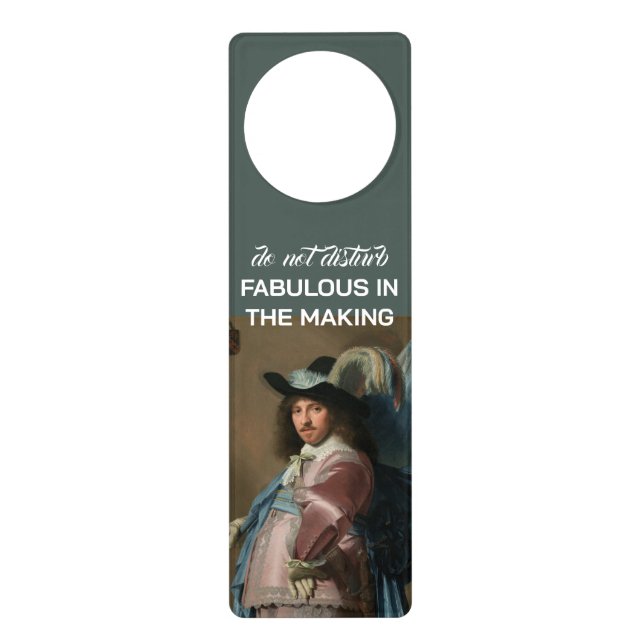 Modern Funny Cute Artsy Humour Script Door Hanger (Front)