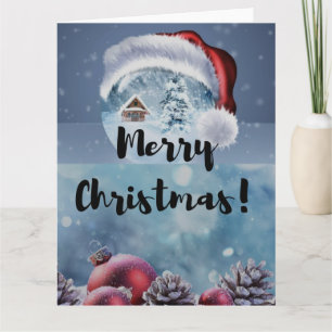 Modern funny cute Christmas reindeer      Card